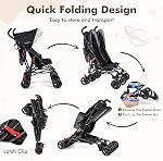 BABY JOY Double Umbrella Stroller, Lightweight Travel Side by Side Twin Stroller with Large Storage, Cup Holder, 5-Point Safety Harness, Adjustable Canopy & Compact Fold for Infant and Toddler