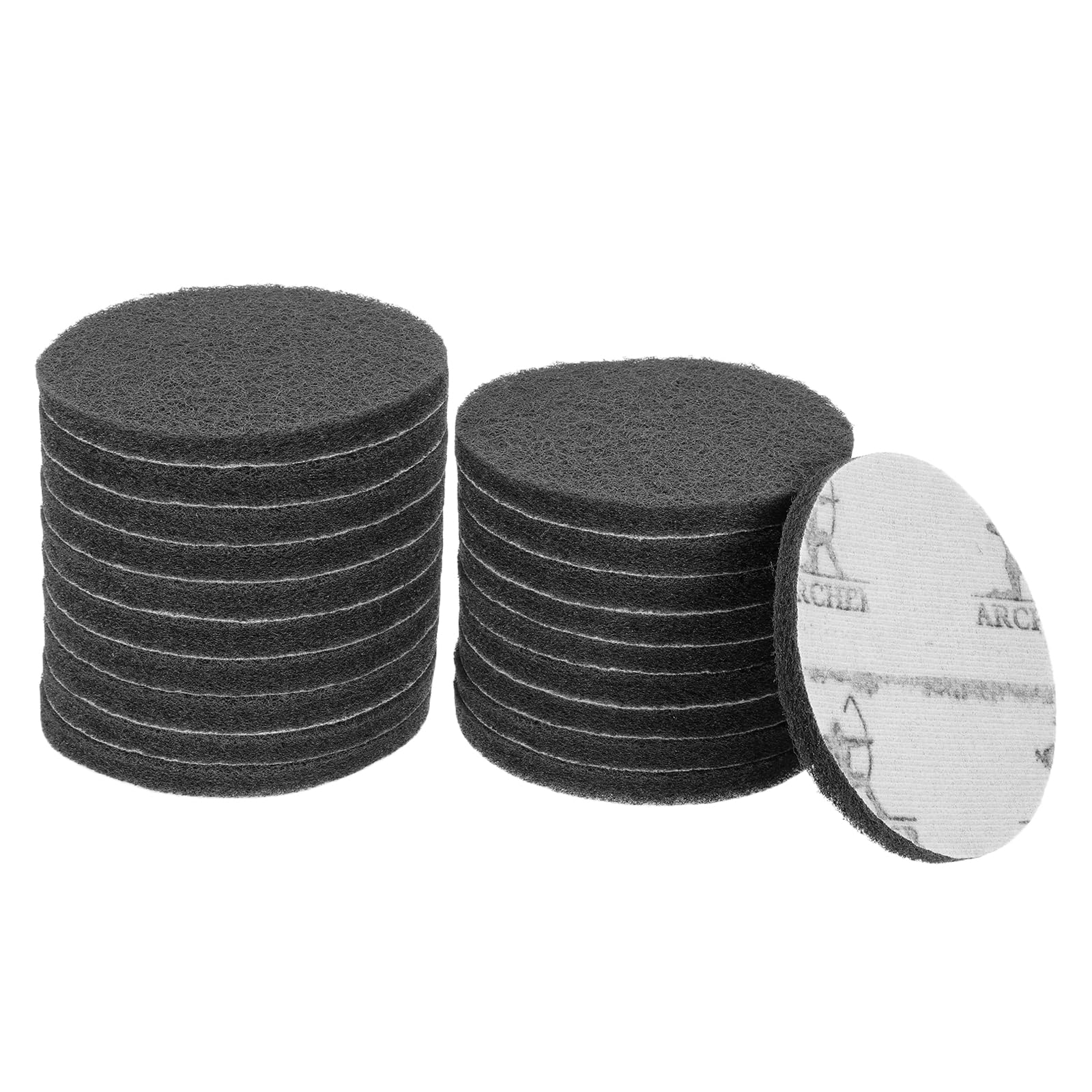sourcing map 20pcs Scrubber Scouring Pads 1200 Grits 5 Inch Drill Power Brush Hoop and Loop Surface Conditioning Disc Drill Scuffing Disc Scrub Pads for Home Kitchen Cleaning, Light Grey