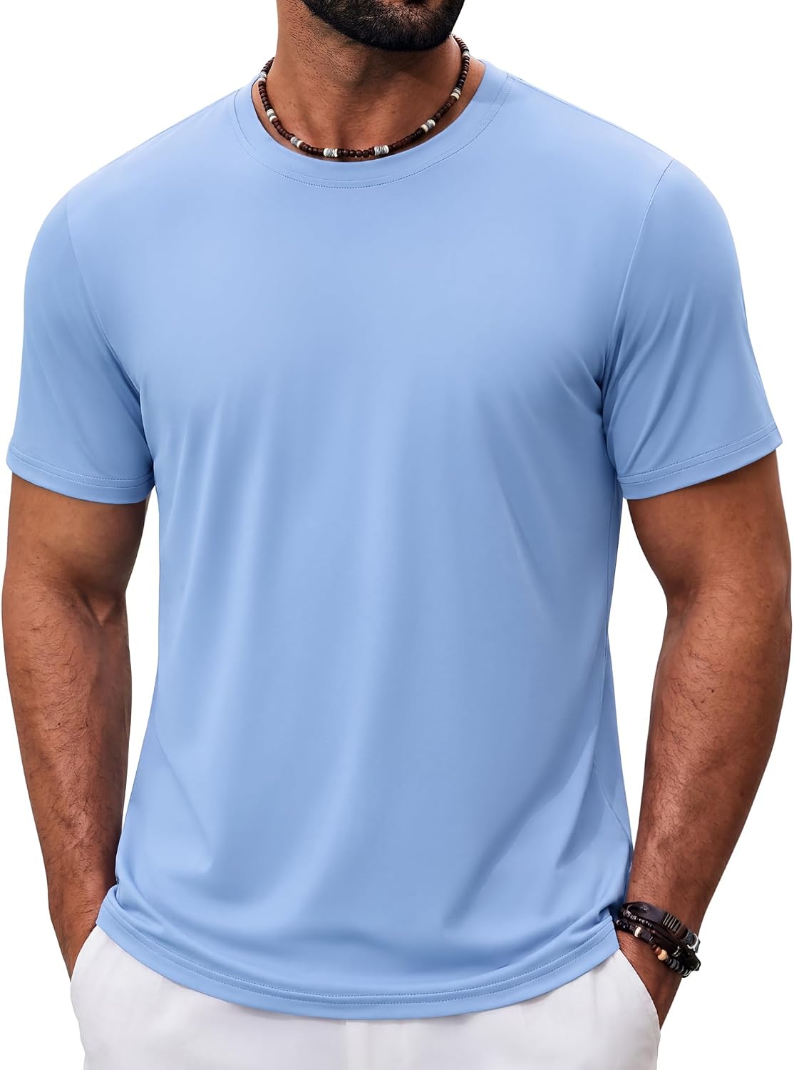 Men's Swim Shirts Rash Guard Short Sleeve Beach Shirt Sun T Shirt Quick Dry Lightweight Water Surf T-Shirt