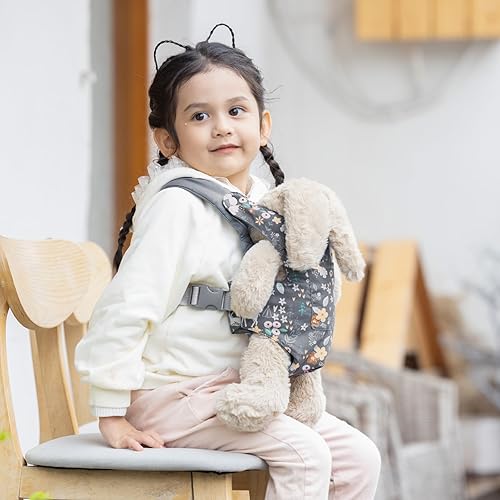 Miniatura 2 de GAGAKU Portabebés de juguete para muñecas Accesorio de muñeca Portador de animales de peluche para niños con correas ajustables - Ciervo gris