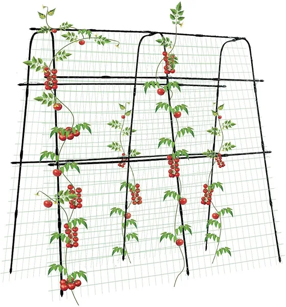 PKBD Tall Garden Arch Trellis for Climbing Plants Outdoor, 5 ft Tall Polyethylene-Coated Stainless Steel Garden Arch for Climbing Vine Vegetable/Fruit/Flower, Cucumber Trellis for Raised Bed, Black