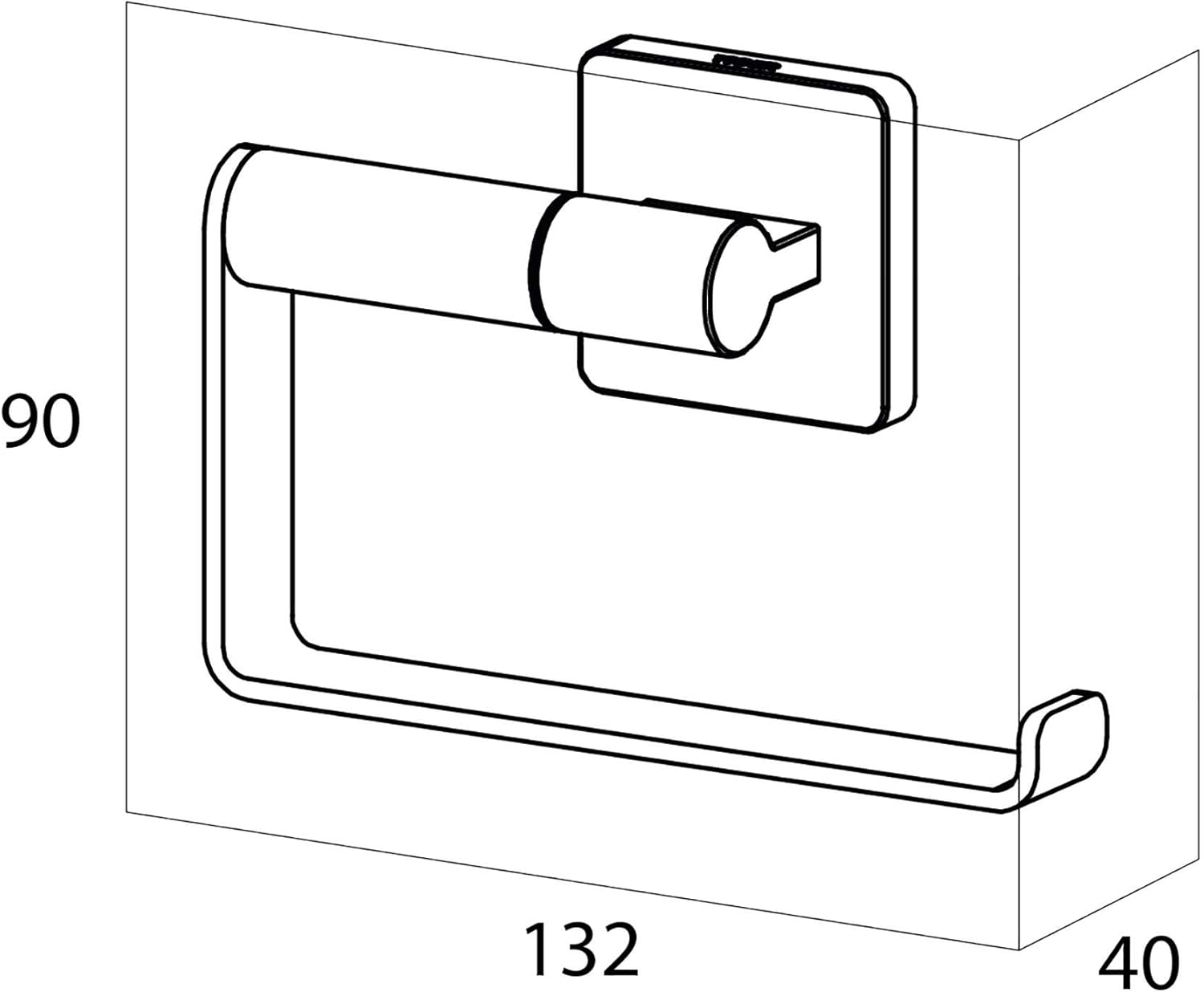 Tiger Dock Toilet Roll Holder, Stainless Steel Brushed, 13.2 x 9 x 4 cm