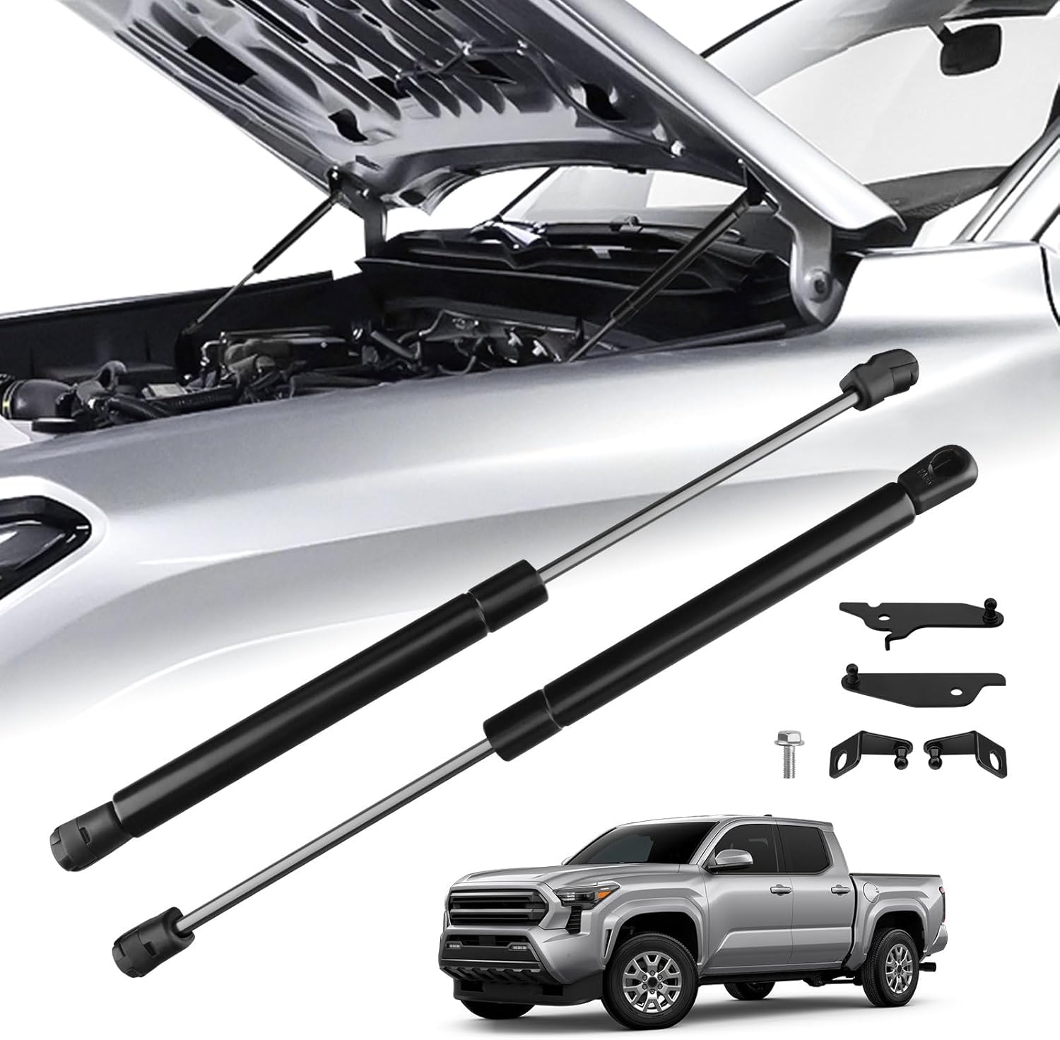 Hood Struts for Toyota Tacoma 2024 2025+ and 4Runner 2025+, Hood Lift Support No Drill Front Gas Springs Shocks Compatible with Toyota Tacoma/4Runner Accessories