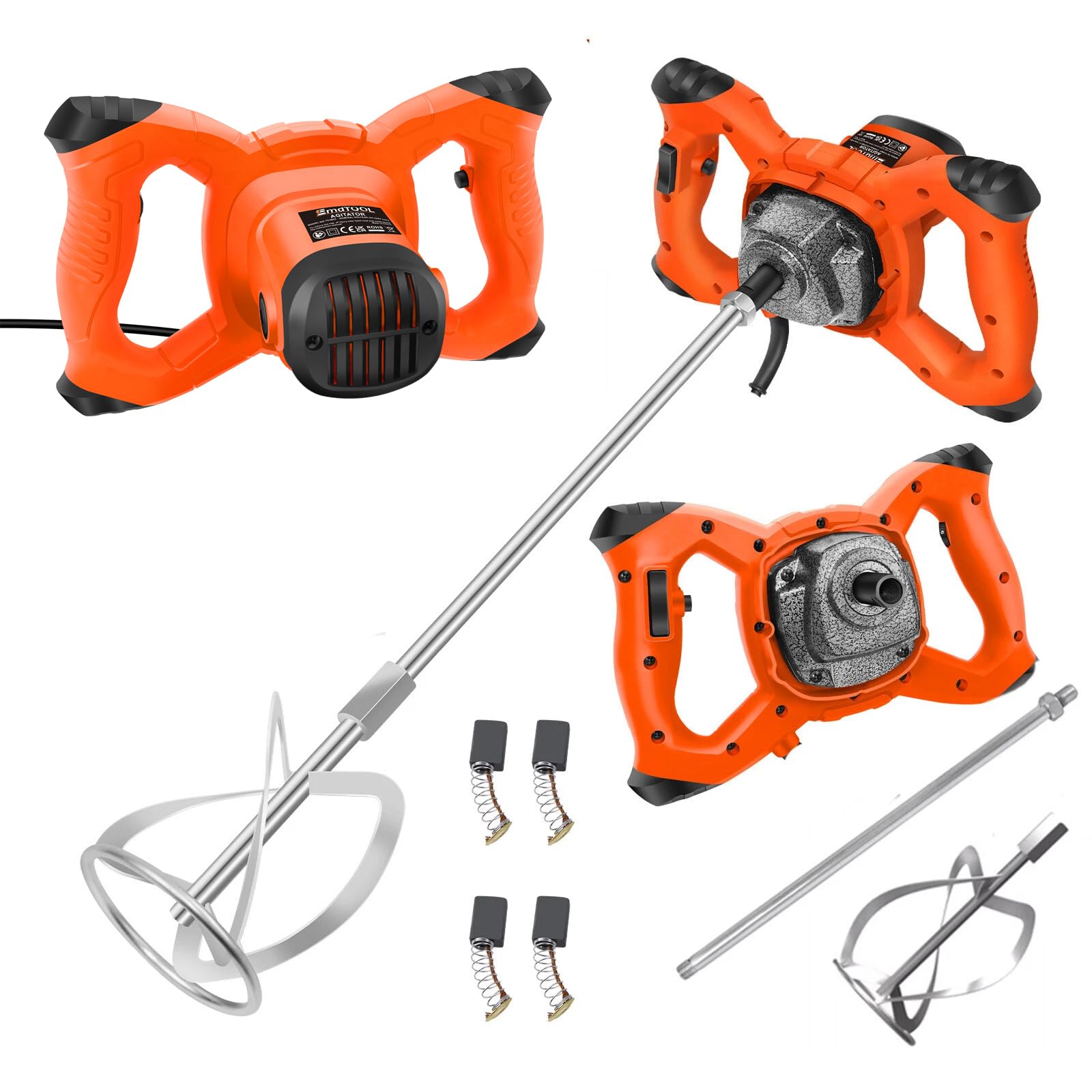 3800W Electric Mixer for Plaster, Mortar, Paint and Cement - Removable Whisk