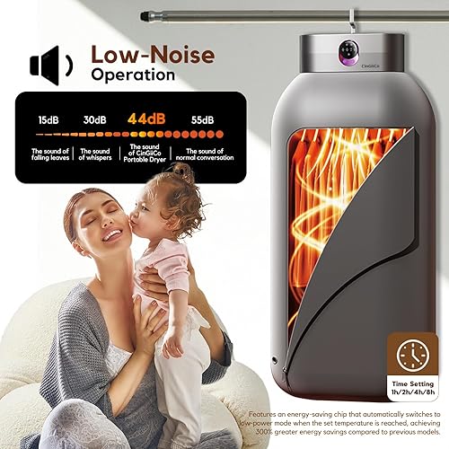 Miniatura 7 de Secadora de ropa portátil, secadora de ropa para 9-12 artículos, con ajuste de tiempo, control remoto, secadores portátiles para lavandería,