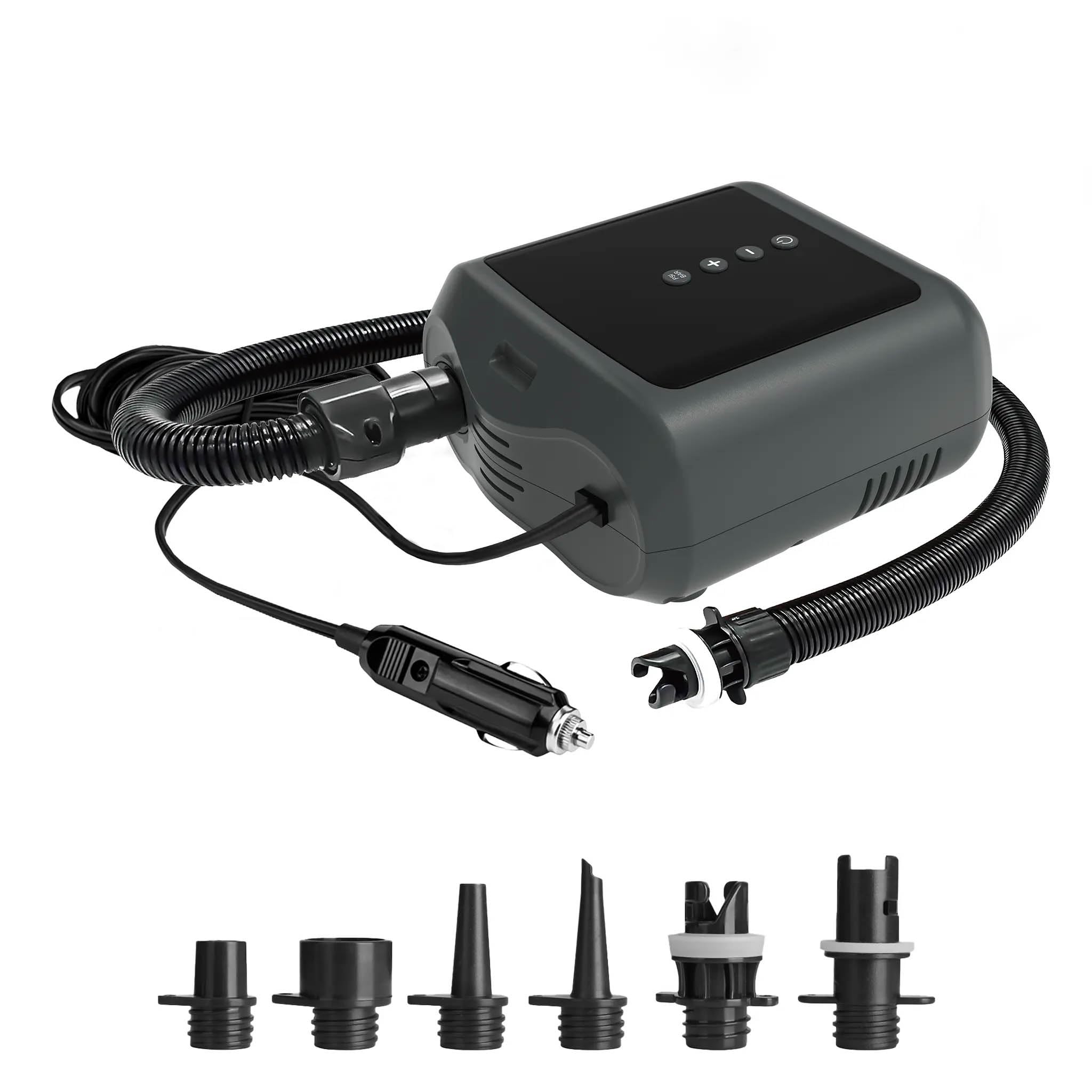 PBG Elektrische SUP Pumpe – 12V & Akku Luftpumpen mit LCD Display, bis 20 PSI – Varianten mit Powerbank – für SUP Boards, Boote, Kajaks & Camping