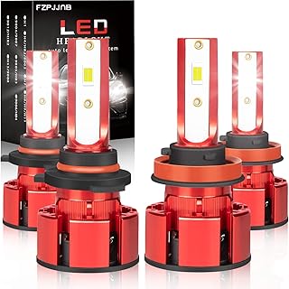 FZPJJNB Fit for TOYOTA SIENNA (2011-2020) 9005/HB3 High Beam + H11 Low Beam LED Headlight Bulbs Combo, 40000LM LED Headlamp Conversion Kits, Plug-n-Play with Cooling Fan, 6000K Cool White, Pack of 4