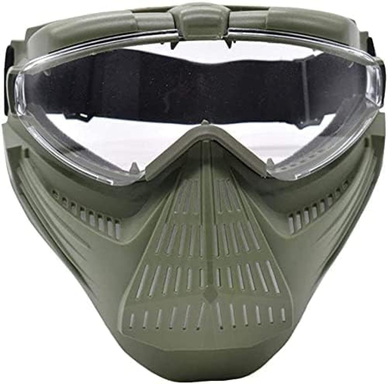 Casco Protettivo tattico Integrale da Softair con Maschera per Occhiali e Lenti, da Applicare al Gioco di Sopravvivenza CS Paintball di Ruolo, from, 24 * 25 CM
