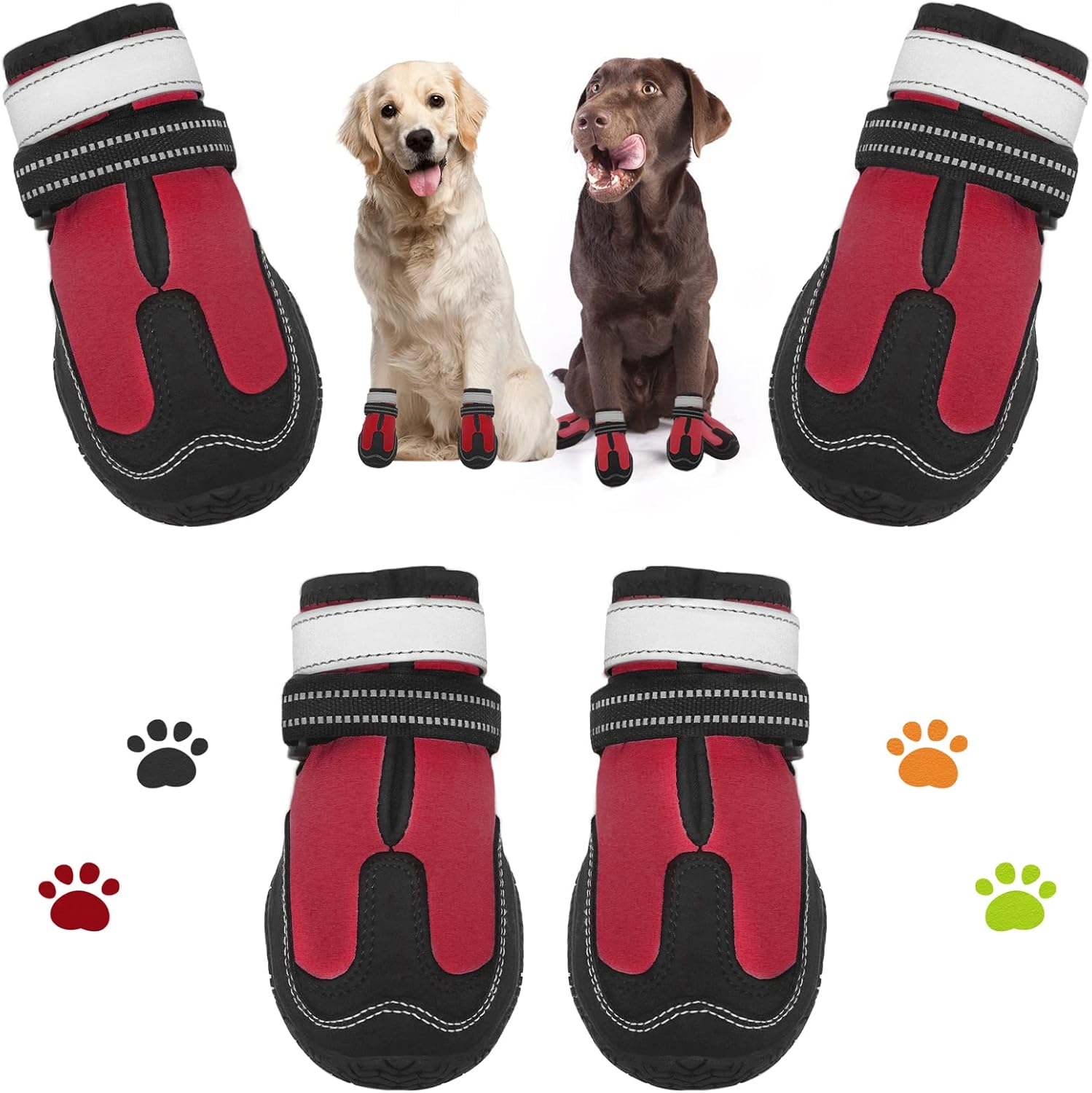 Dog Waterproof AntiSlip Boots, Bowite Dog Paw Protector
