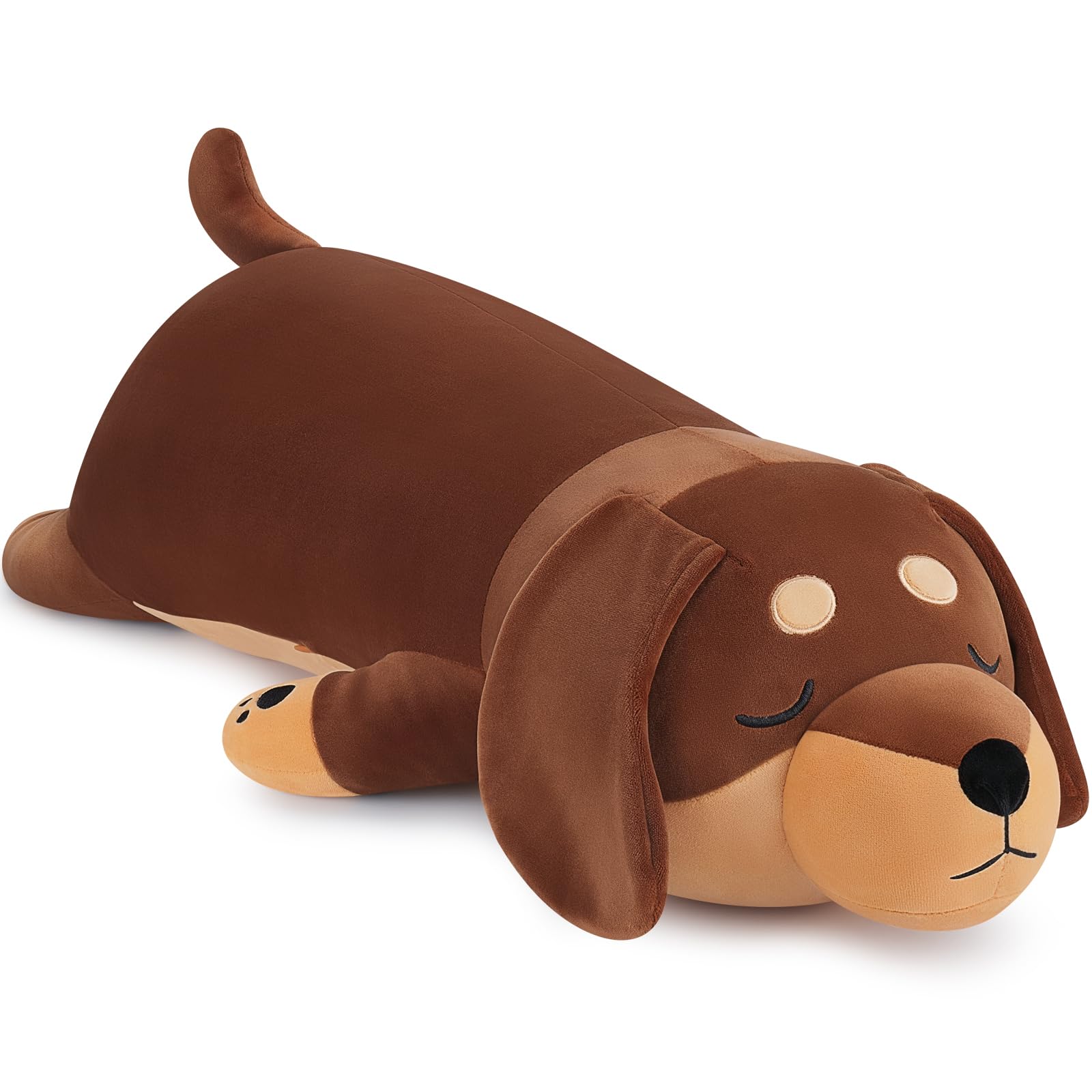 29.9 in Large Plush Dachshund Dog Stuffed Animals Large Soft Toy Puppy Kawaii Plush Pillow Giant Cuddly Toys Animal Dachshund Dog Shaped Cushion Doll Hugging Pillow Gift for Children Friends