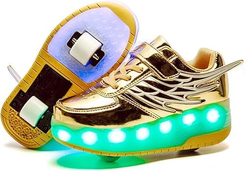 Roller Skate Shoes for Kids Boys Girls LED Roller Sneakers Light Up Fashion Flashing Wheels Shoes Rechargeable