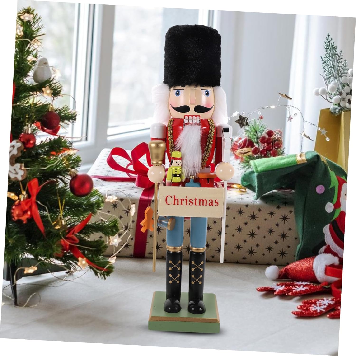 Ciieeo Christmas Nutcracker Figure Desktop Ornament Xmas Decoration for Home Hotel Restaurant Table Display
