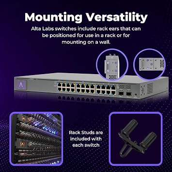 Alta Labs S24-POE Cloud-Managed PoE+ Switch w/ 24 Gigabit Ethernet Ports and 2 SFP+ Ports, Power Over Ethernet on 16 Ports, 240W PoE Budget, 2 SFP+ Ports Support Up To 10 Gbps Fiber/Copper Connections