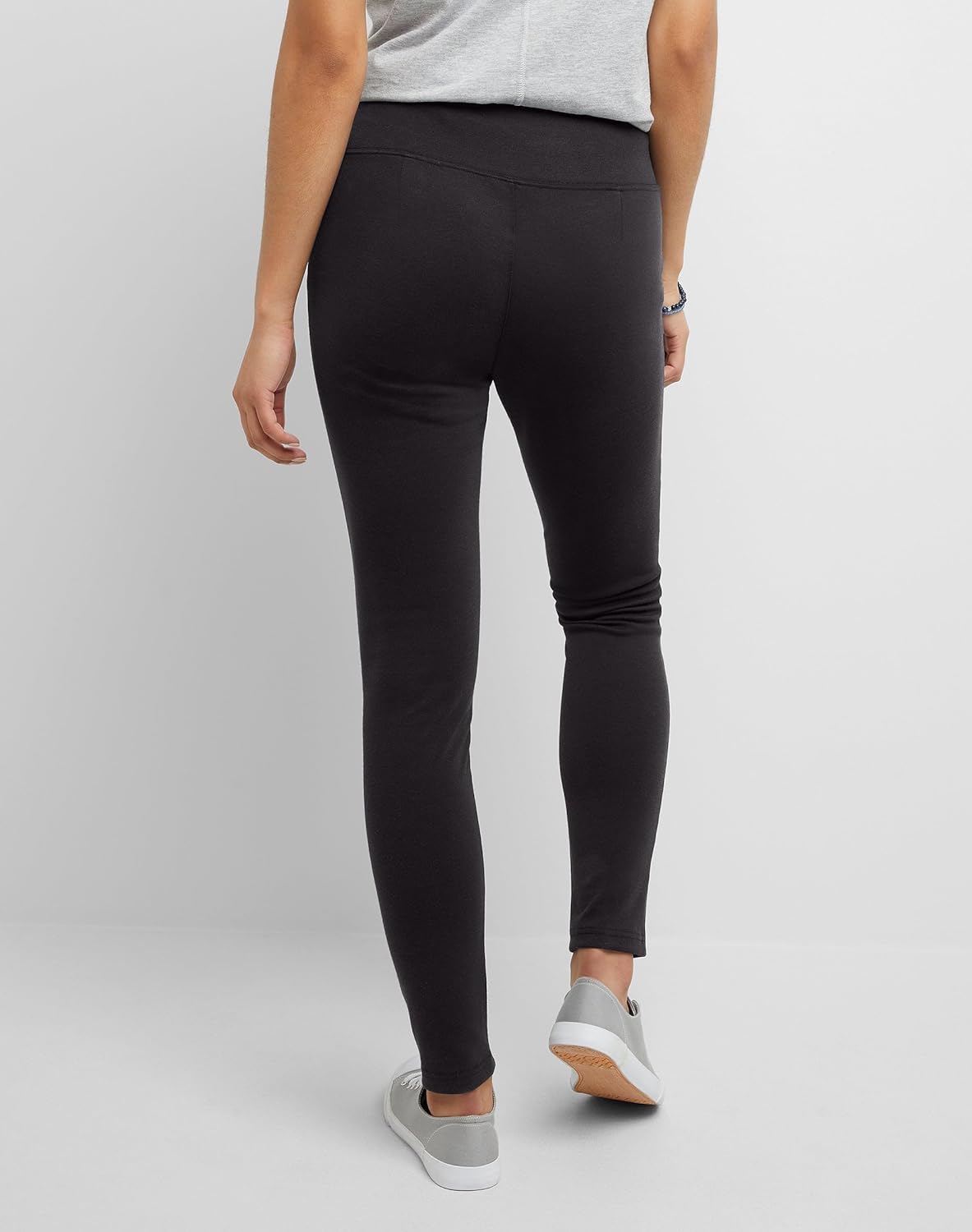 Hanes Originals Ponte Leggings for Women, Yoga Pants for Women, Thick Weave, Wide Waistband, Ankle Length, S-M-L-XL - Image 3