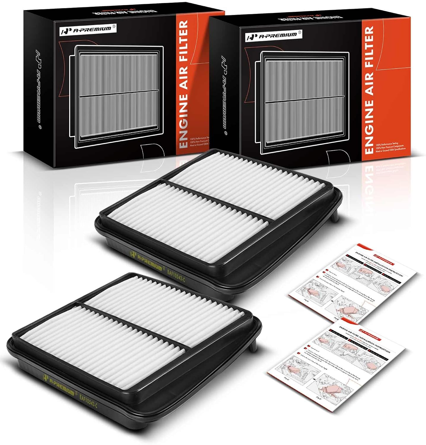 A-Premium 2-PC Engine Air Filter Compatible with Suzuki XL-7 XL7 2004 2005 2006, 2.7L, Replace# 1378052D00