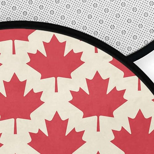 Miniatura 5 de Alfombra redonda de hojas de arce otoñal, de 3 pies, lavable para dormitorio, sala de estar, alfombra circular de otoño, tapete antideslizante para