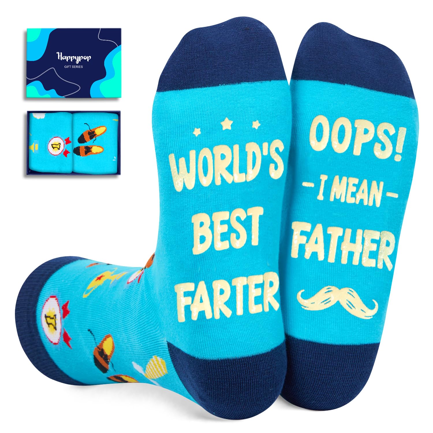 HAPPYPOPGift Idea For Him - New Dad Gifts, Fathers Day Socks For Grandpa Dad Son