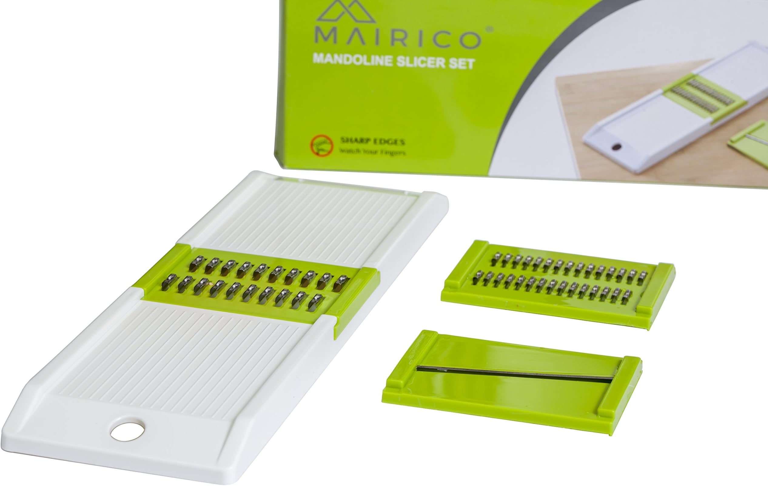 Mandoline Slicer - Basic Julienne Vegetable Slicer with 3 Ultra Sharp Interchangeable Stainless Steel Blades