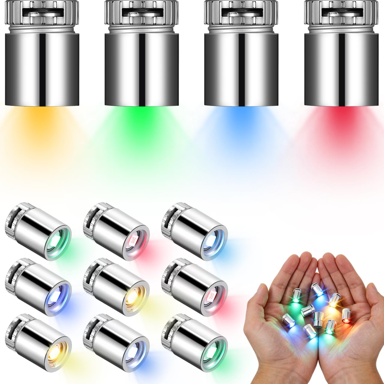 GALPADA Miniature Led Lights 24 Pcs Battery Powered Tiny Warm and Colourful Micro Lights for Dollhouse Crafts Diy Decorations Party Displays 0.63 Inch Small Bright Lamps