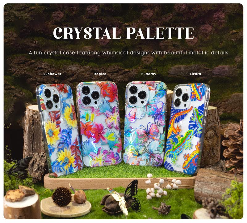 Coque iPhone 14 Plus LAUT Crystal Palette Tropical design unique - 3