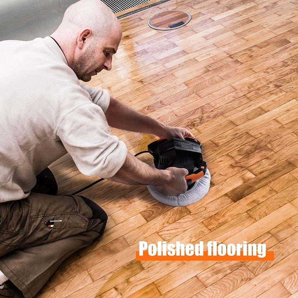 Waxer Polisher 1.1Amp, 10-Inch Dual Action Random Orbital Car Buffer Polisher Waxer, 10Ft Power Cord, Variable Speed, With Polisher Pad Bonnets and Gloves, Ideal for Car Waxing - TCP01A