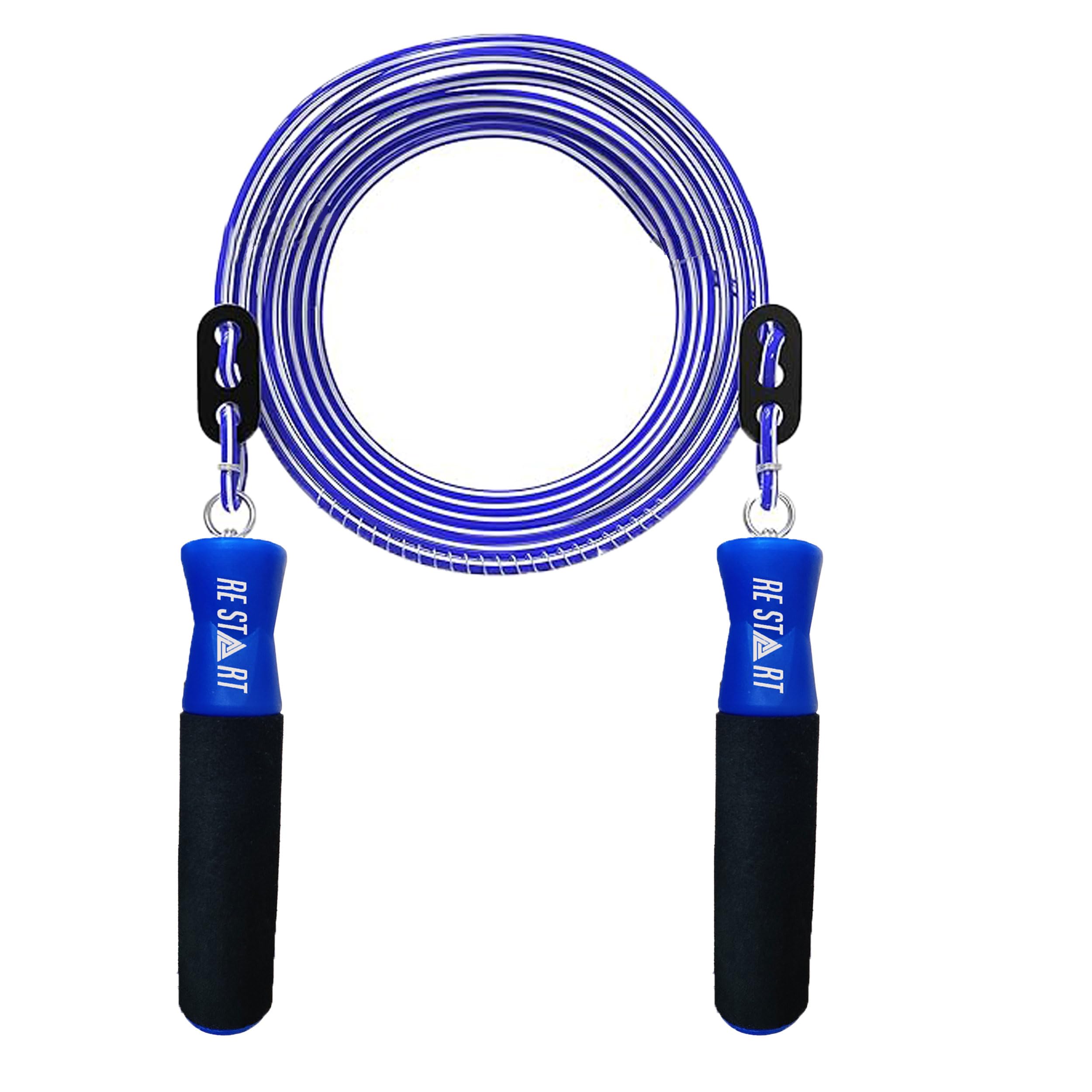 Restart Jumping Skipping Rope Tangle-Free Using Ball Bearings Endurance Training and Fitness Gym (Blue) are handled by Memory Foam and Rapid Speed Jump Rope Cable. (B0CRVN5WZ4) Amazon Price History, Amazon Price Tracker