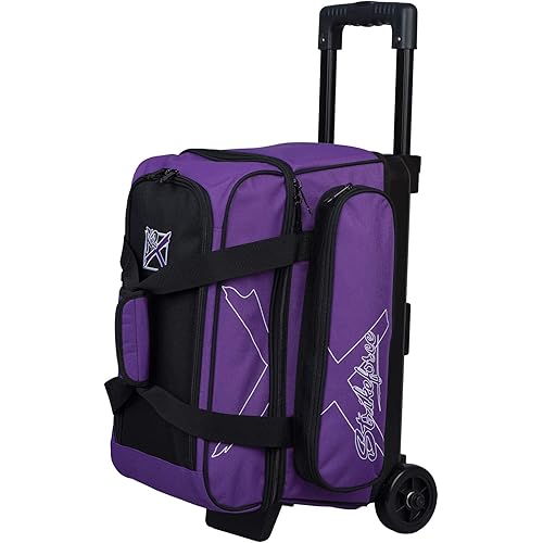KR Strikeforce Hybrid X Double Roller Bowling Bag - Holds Two Balls, Shoes, Cleaners & Accessories - Multiple Colors