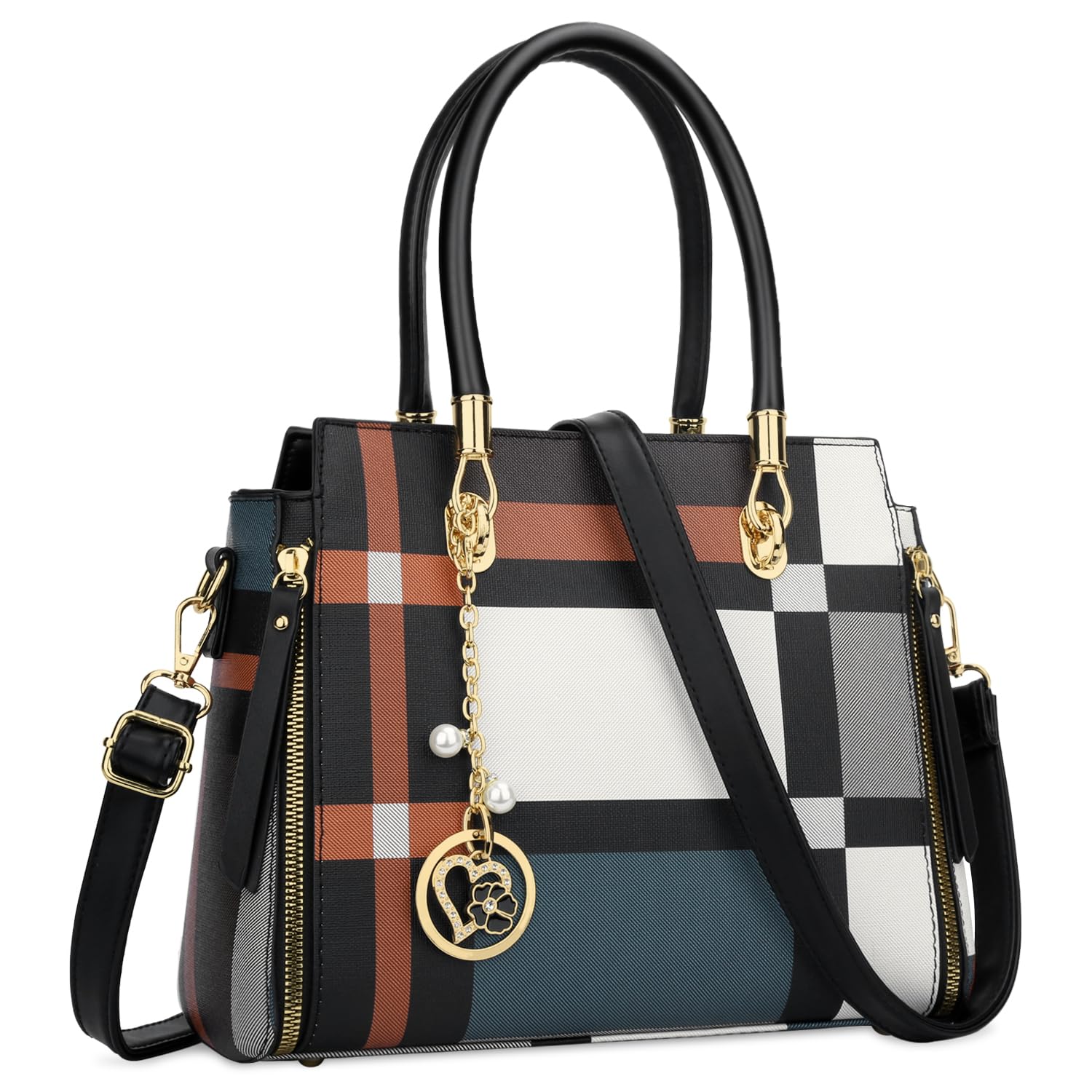 KKXIU Elegante bolso bandolera de cuero vegano con asa superior para mujer
