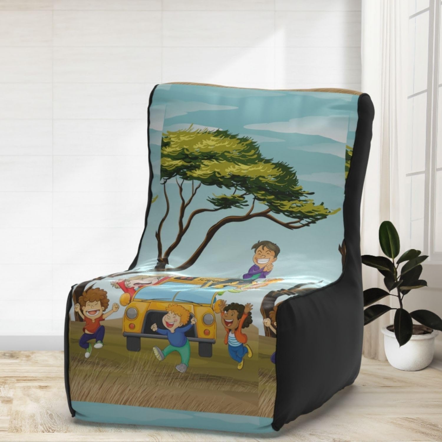Bean Bag Chair Cover | Size: 0XL | Color: School Bus | Without Beans | Premium Leatherette Cover (CMF 1291)-picture-10