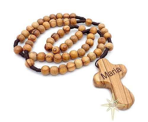 Vista 11 de Personalized Olive wood Rosary from Bethlehem, Own Name, Children Gifts, Confirmation, First Communion and Baptism for Boy and Girls. for Mothers