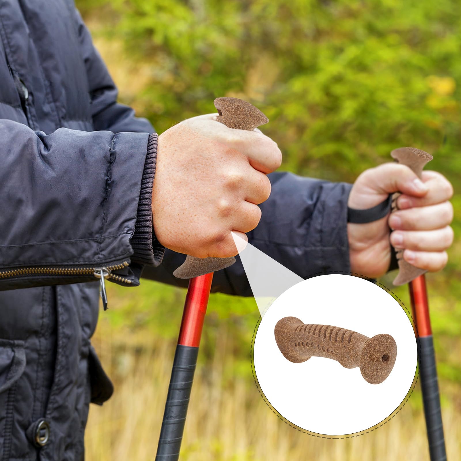 Poignée Liège Randonnée Confortable Remplacement pour Bâton de Marche et Ski Manche Antidérapant Accessoire Randonnée Compatible Multiples Marques