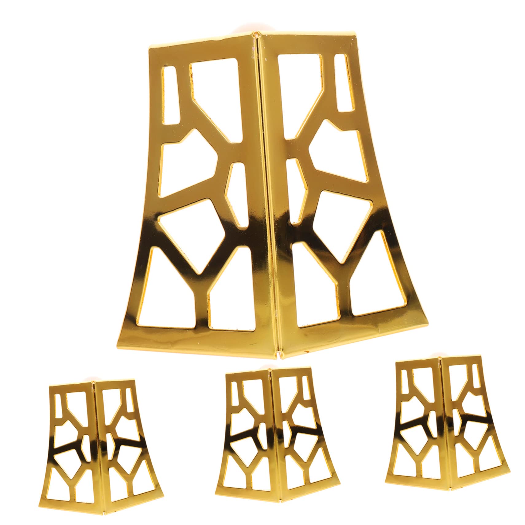 Patas de metal para mesa estables con diseño hueco de hierro dorado antioxidante