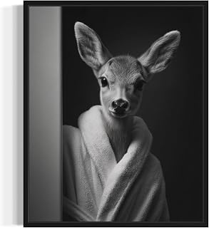 aj decor Deer Wall Art Print Poster, Dog Pet Lover Picture Painting Artwork Bedroom Living Room Office Dining Room 152 (Deer, 8 x 10 inches, Unframed)