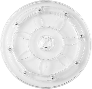 8-Inch Clear Acrylic Lazy Susan Turntable Organizer, 360 Ball Bearing Rotating Tray with Non-Skid Base for Kitchen, Cabinet, Jewelry Display, Decoration, Table Cake Bathrooms TV 1 Pack