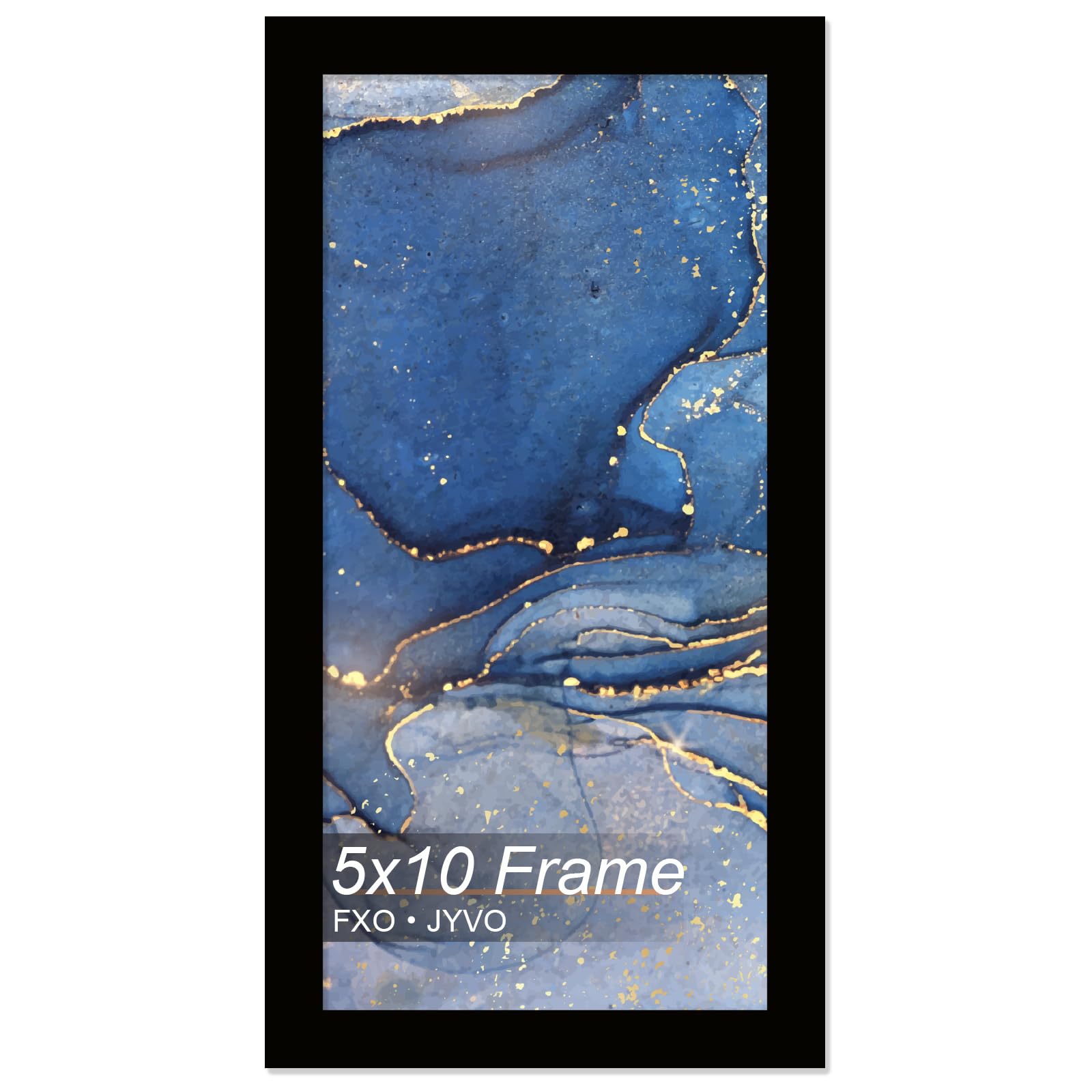 Fxojyvo 5x10 Picture Frame, Black Frame for 5 x 10 Inch Picture Poster Photo, Light Weight and High Transparent 5 by 10 Frame for Wall - 1 Pack/Black/5"x10" — image 1