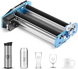 Genmitsu Laser Rotary V2 for Laser Engravers, Laser Cutters, Laser Rotary Roller Attachment, Y-axis Rotary Roller Engraving Module for Laser Engraving Cylindrical Objects, Wine Glass, Tumblers, Pens