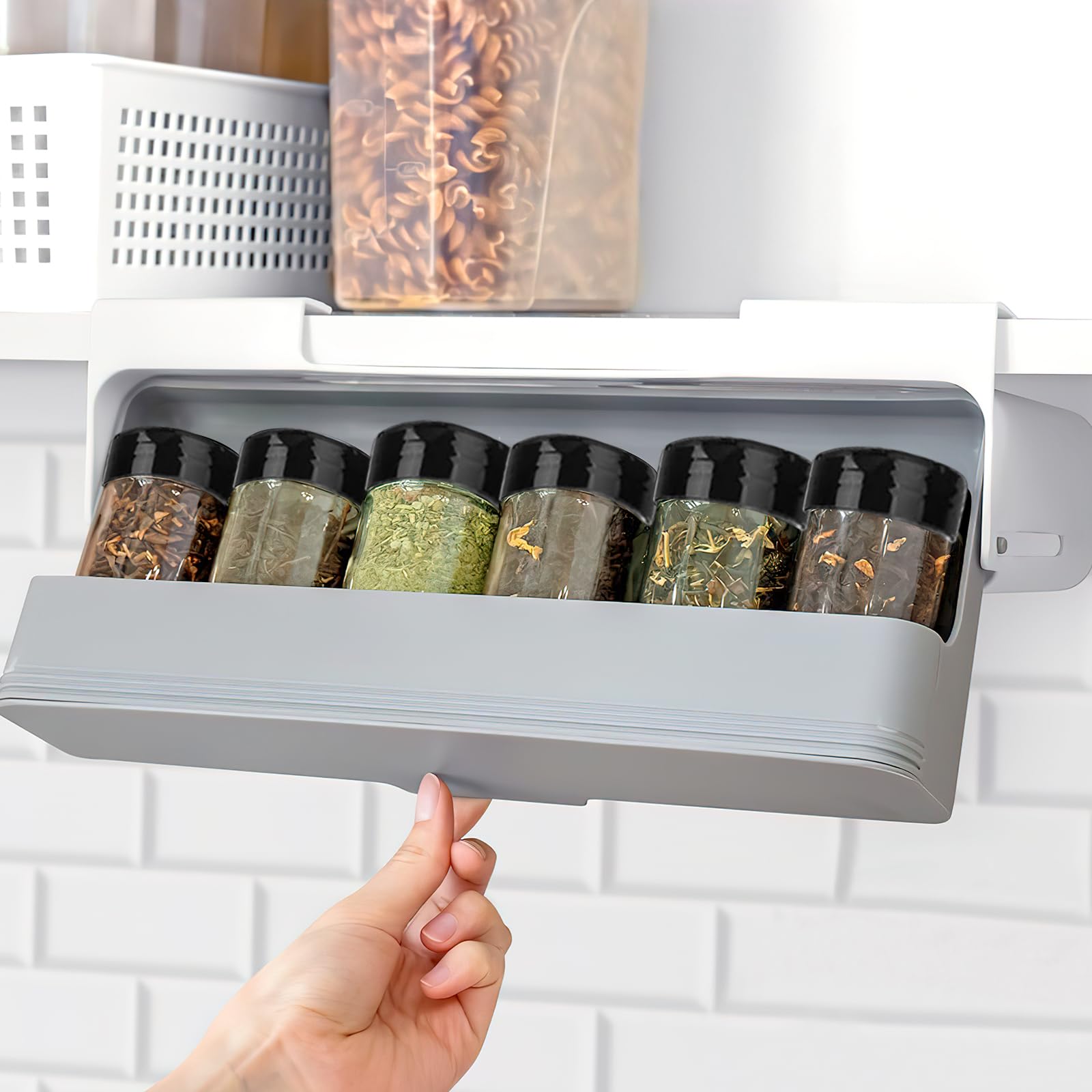 Organizzatore Spezie Da Cassetto Garneck – Porta Condimenti Multifunzione, Robusto E Sicuro, Design Moderno, 20x13 Cm, Colore Nero