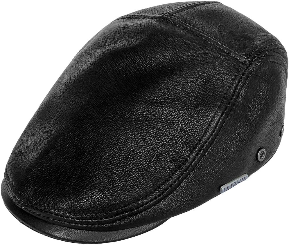 LETHMIKGenuine Deerskin Flat Cap Irish Newsboy Ivy Hat Unique Cabbie Driving Cap