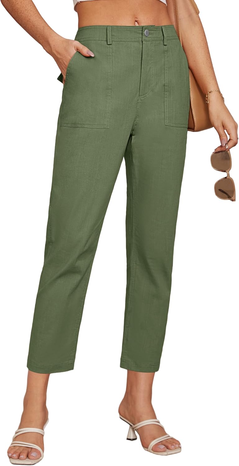 GRACE KARIN Women’s Casual Work Pants High Waisted Business Dressy Pants Tapered Leg Trousers with Pockets