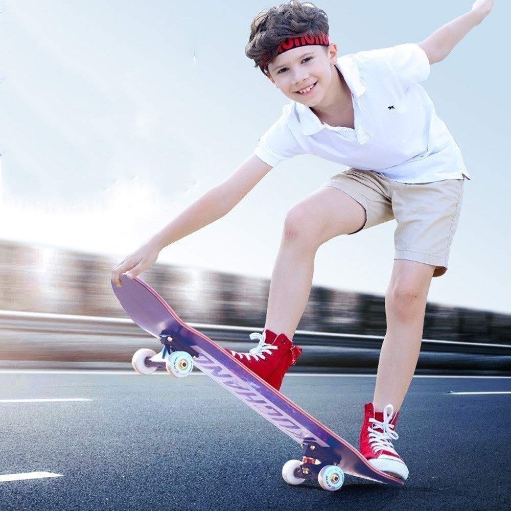 Monopatín Completo para Principiantes y Profesionales, 7 Capas de Madera de Arce Skateboard, Cruiser para Adultos y Niños