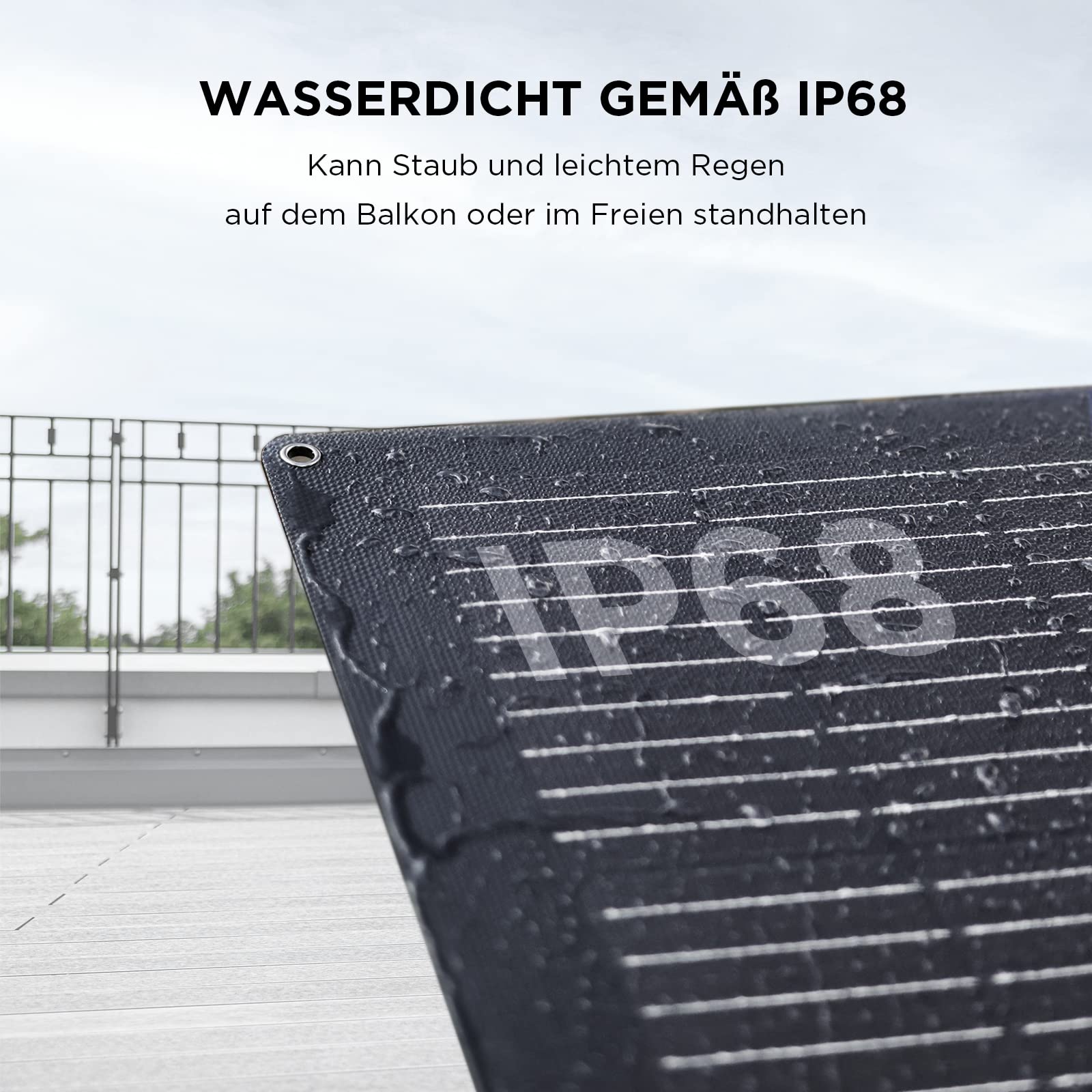 Ecoflow 100W Solar Panel Flexibles Monokristallines Solarpanel IP68 hocheffizient Solarmodul Solarzelle Photovoltaik für Wohnmobile, Dächer, Van Boote, ohne Solarpanelkabel