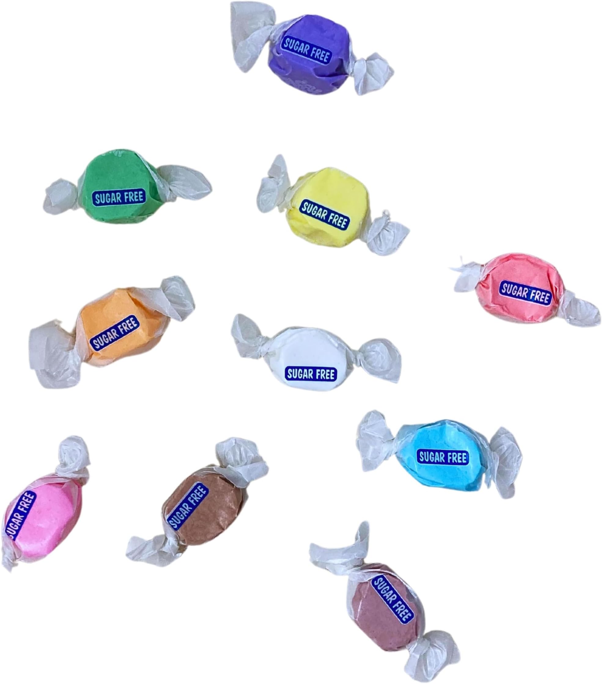 Sugar Free Taffy Assortment - 10 Flavors, 1lbs (16oz) Bulk Bag - Individually Wrapped, Gluten & Nut Free, Diabetic & Keto Friendly Gourmet Candy For Taffy Lovers