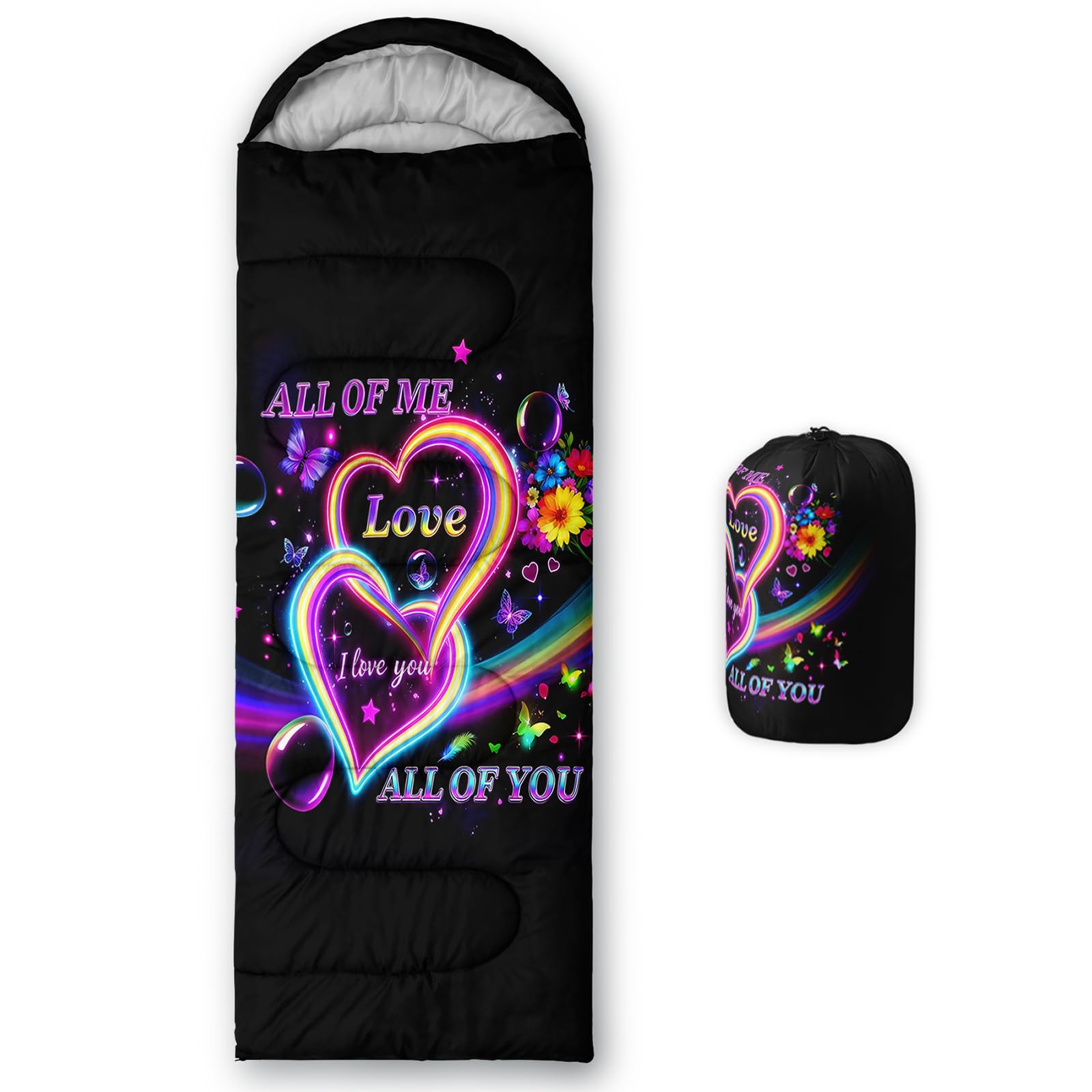 QOOMO Ball Flower Camping Sleeping Bags,3 Season Warm &amp; Cool Weather,Lightweight,Waterproof Sleeping Bags for Adults &amp; Kids,Traveling,and Outdoors,Camping Gear Equipment