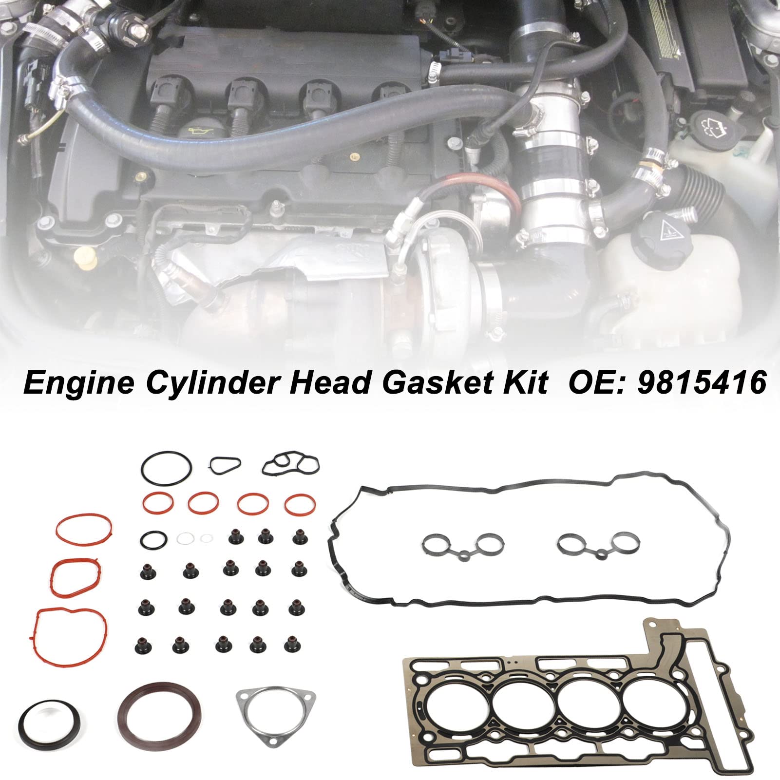 Kit de juntas de culata Torvex, juego de juntas de culata 9815416 Kit de sello de motor compatible con Mini R55 R56 1.6L DOHC Reparación