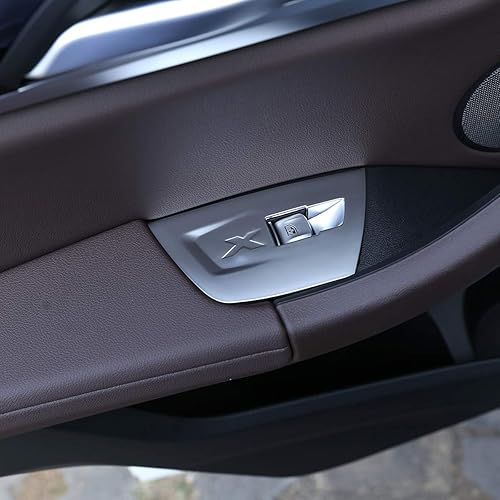 Miniatura 5 de YIWANG 4 unids ABS cromo interruptor de elevación de la ventana del coche cubierta ajuste accesorios para BMW X3 X4 G01 G02 2018-2020 mano izquierda