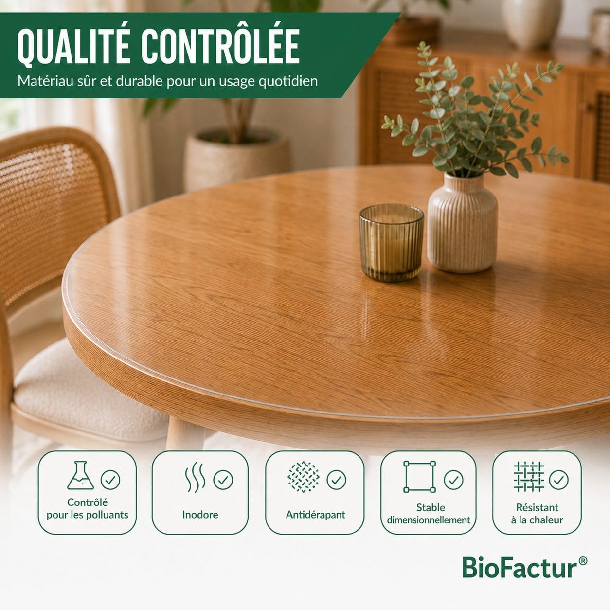 Nappe Transparente Ronde sur Mesure