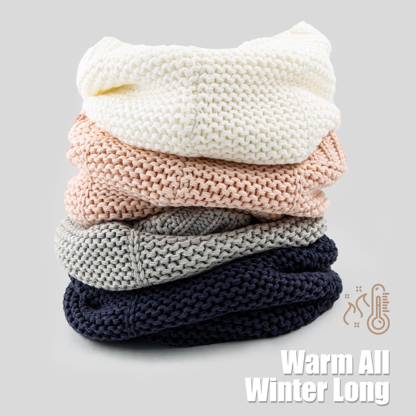 XIAOHAWANG - Pañuelo de invierno para bebé de punto grueso para niños y niñas