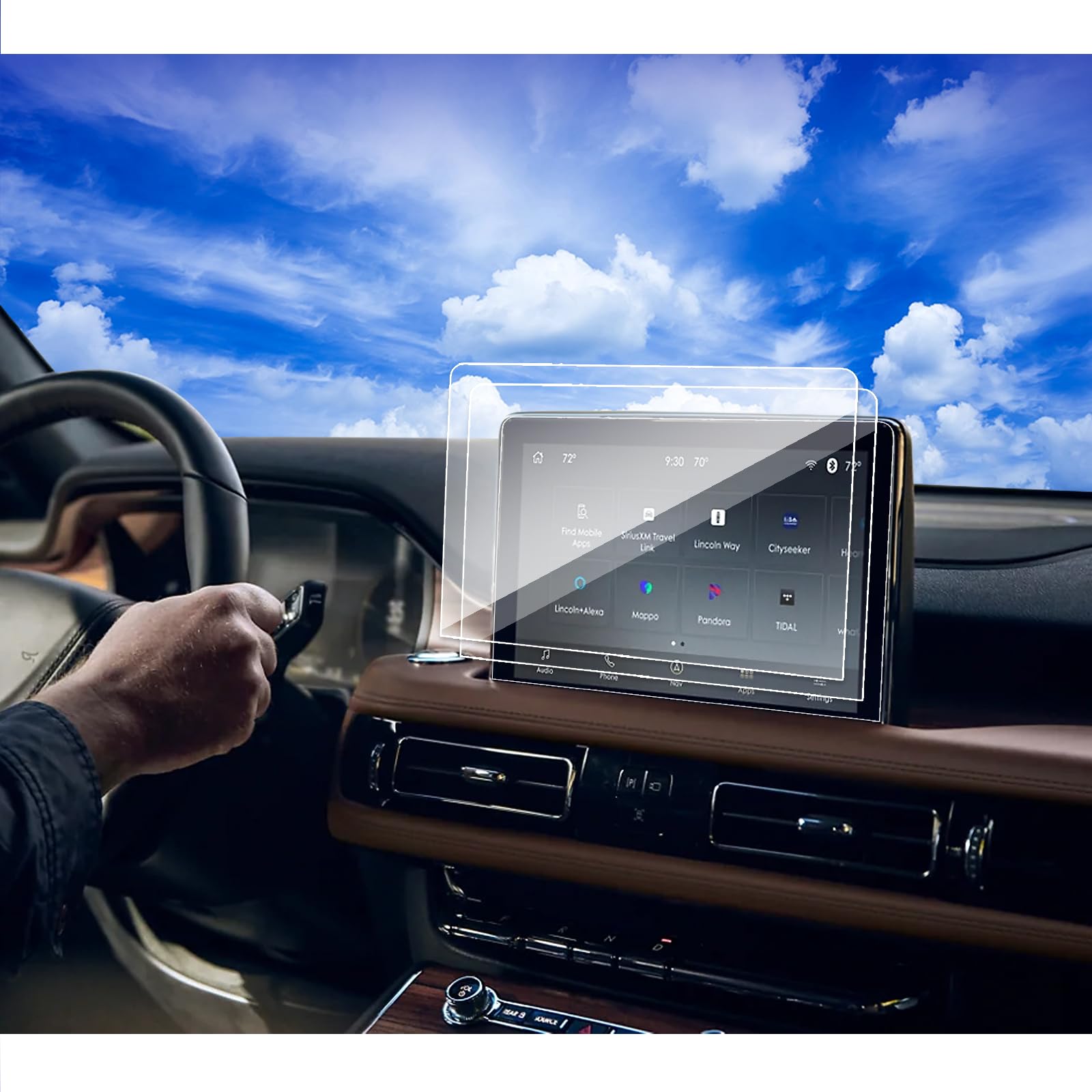2Pack 2024 2023 Aviator Navigation Screen Protector for 2024 2020-2022 2023 Lincoln Aviator 10.1Inch Touch Screen Tempered Glass Protector Film Accessories 9H