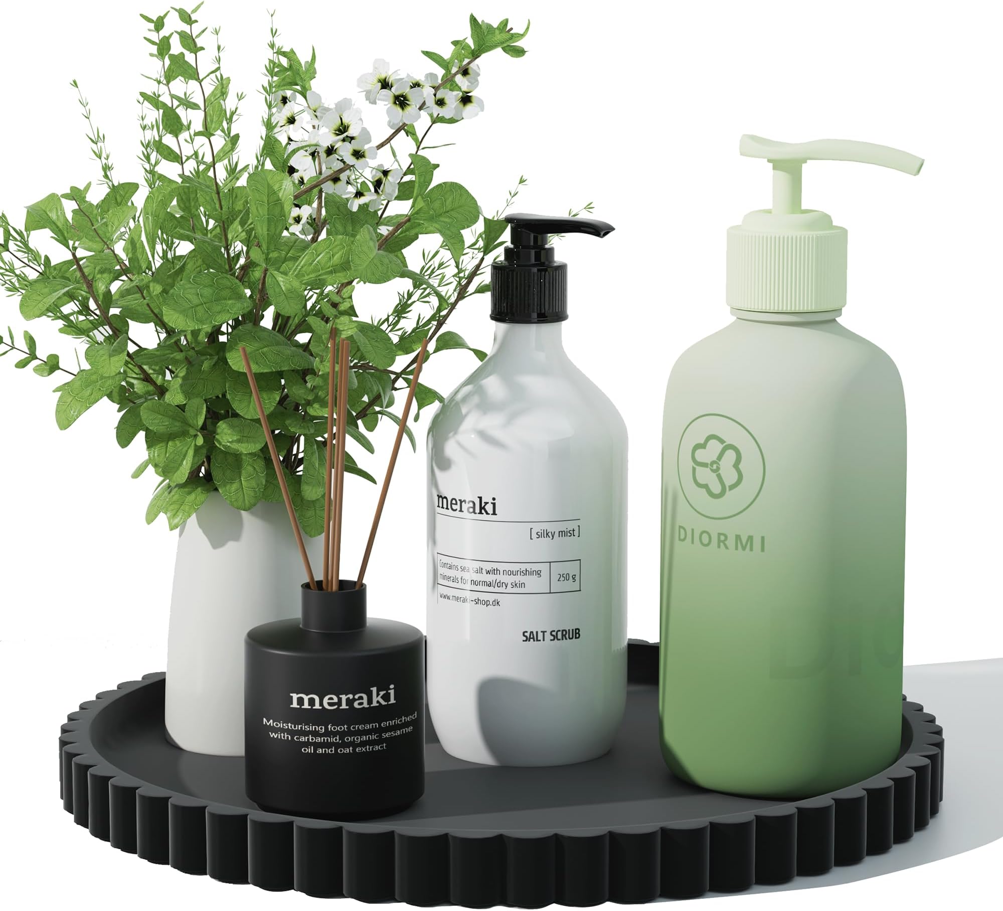 Bathroom Countertop and Vanity Tray-10 Inch Round Silicone Bathroom Tray,Mode...