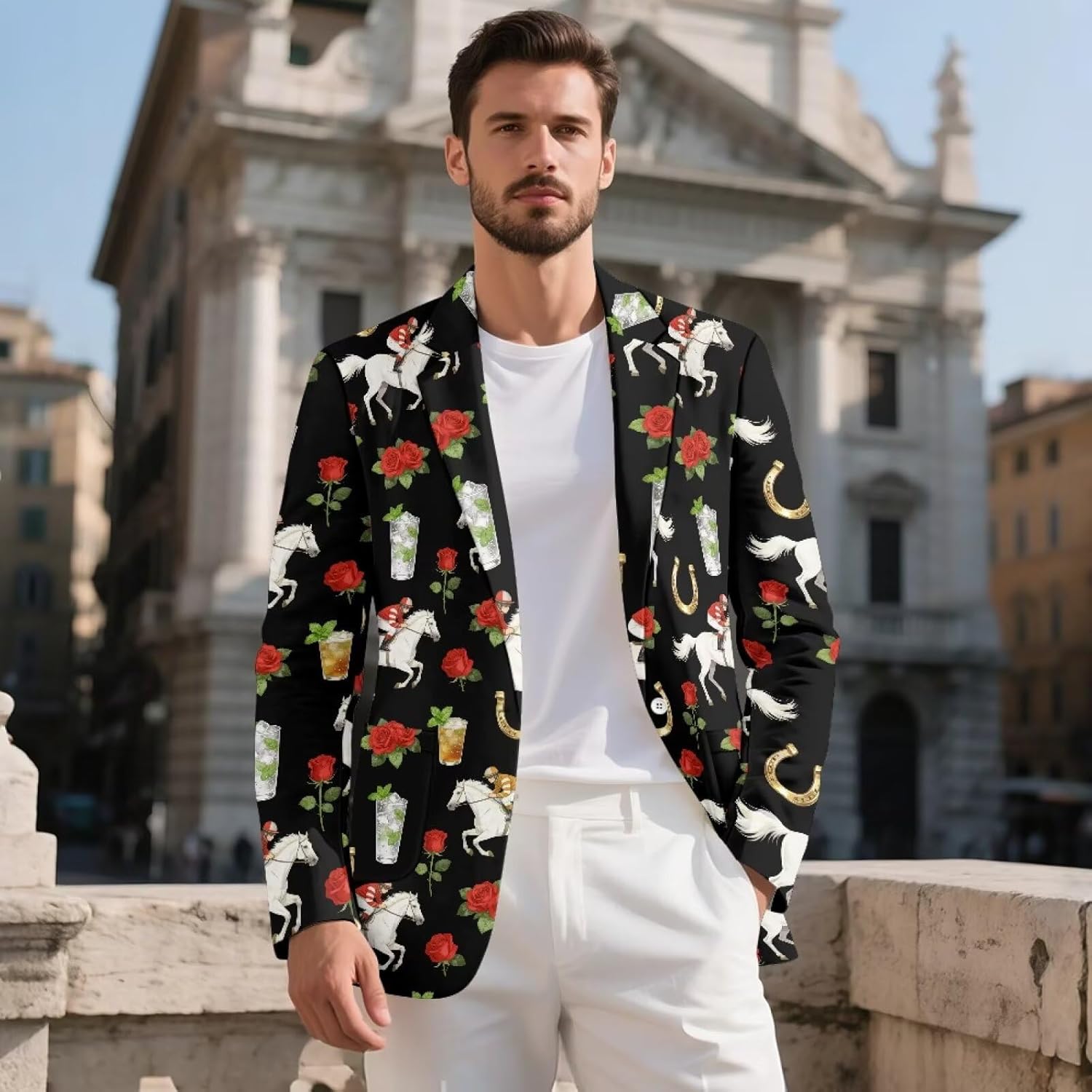 Men's Casual Blazer Sport Coats Lightweight One Button Suit Jacket for Travel Business S-5XL